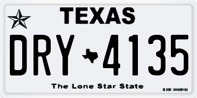 TX license plate DRY4135