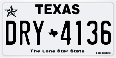 TX license plate DRY4136