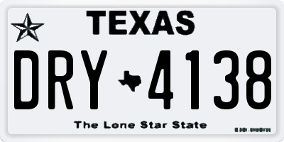 TX license plate DRY4138