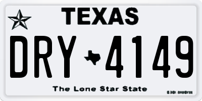 TX license plate DRY4149