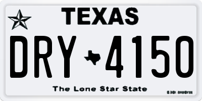 TX license plate DRY4150
