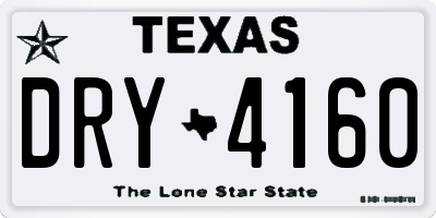 TX license plate DRY4160