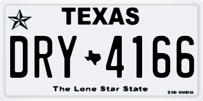 TX license plate DRY4166