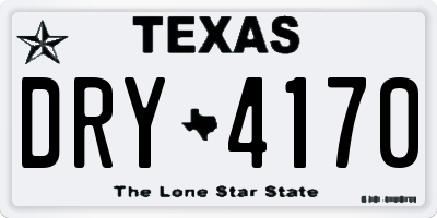 TX license plate DRY4170