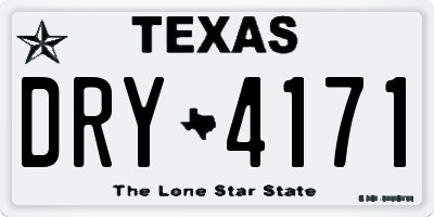 TX license plate DRY4171