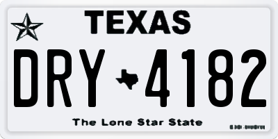 TX license plate DRY4182