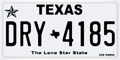 TX license plate DRY4185