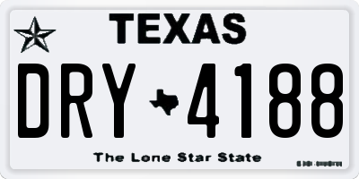 TX license plate DRY4188