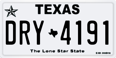 TX license plate DRY4191