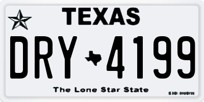 TX license plate DRY4199