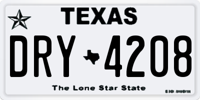 TX license plate DRY4208