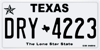 TX license plate DRY4223