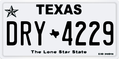 TX license plate DRY4229