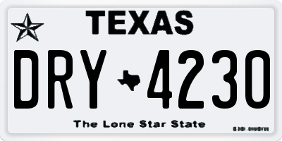 TX license plate DRY4230