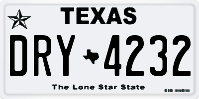 TX license plate DRY4232