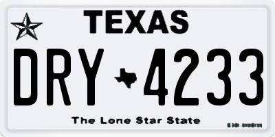 TX license plate DRY4233