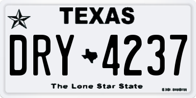 TX license plate DRY4237