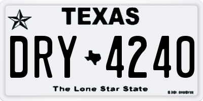TX license plate DRY4240