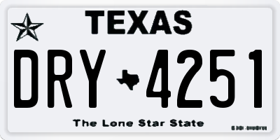 TX license plate DRY4251