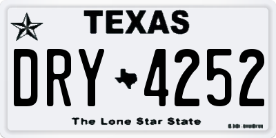 TX license plate DRY4252