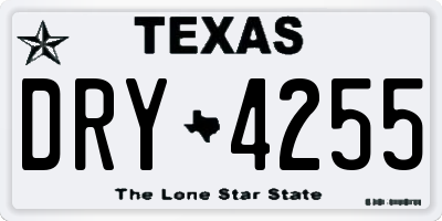 TX license plate DRY4255