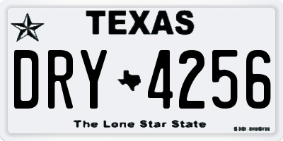 TX license plate DRY4256