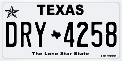 TX license plate DRY4258