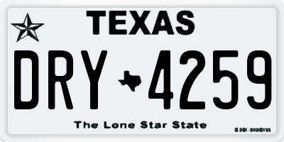 TX license plate DRY4259