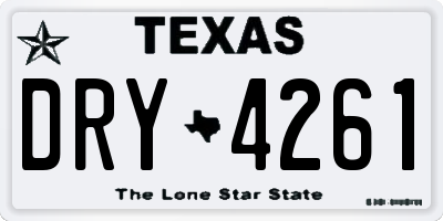 TX license plate DRY4261