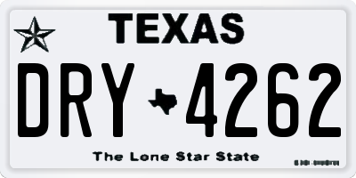 TX license plate DRY4262