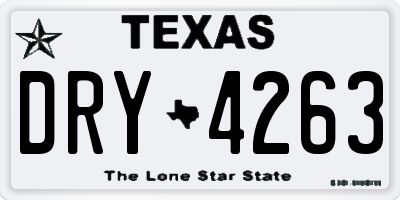 TX license plate DRY4263