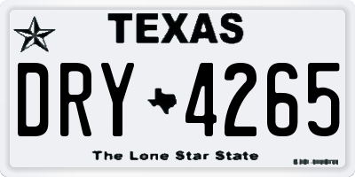 TX license plate DRY4265