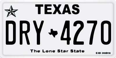 TX license plate DRY4270