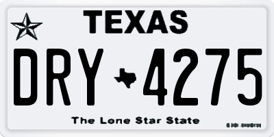 TX license plate DRY4275