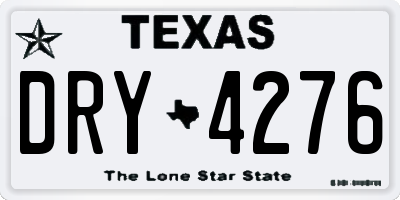 TX license plate DRY4276