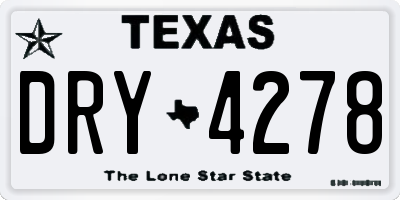 TX license plate DRY4278