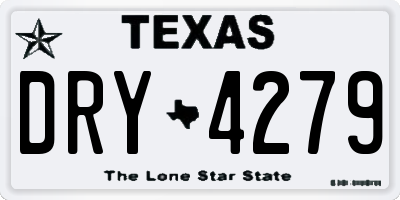 TX license plate DRY4279