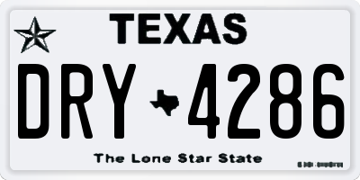 TX license plate DRY4286