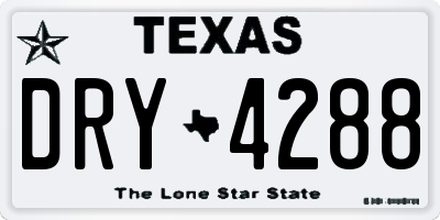 TX license plate DRY4288