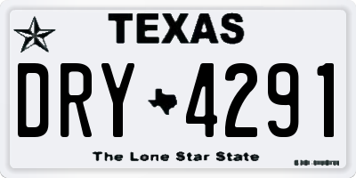 TX license plate DRY4291