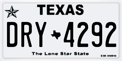 TX license plate DRY4292