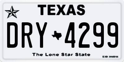 TX license plate DRY4299