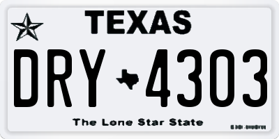 TX license plate DRY4303