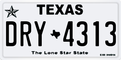 TX license plate DRY4313