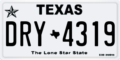 TX license plate DRY4319