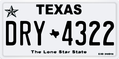 TX license plate DRY4322
