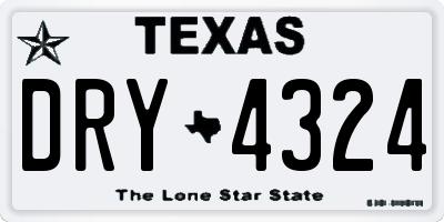 TX license plate DRY4324
