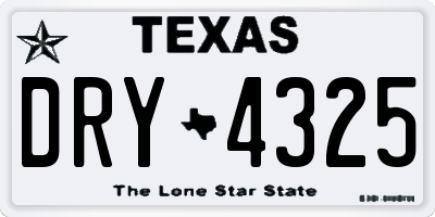 TX license plate DRY4325
