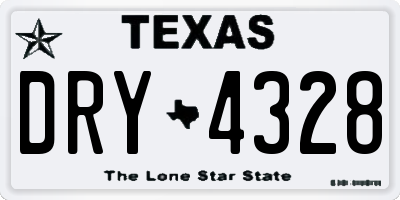 TX license plate DRY4328