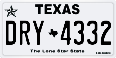 TX license plate DRY4332